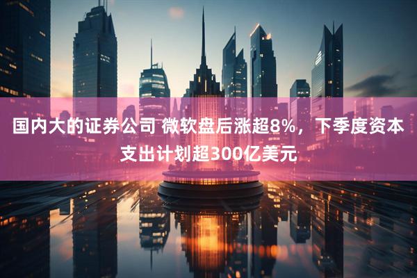 国内大的证券公司 微软盘后涨超8%，下季度资本支出计划超300亿美元